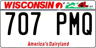 WI license plate 707PMQ