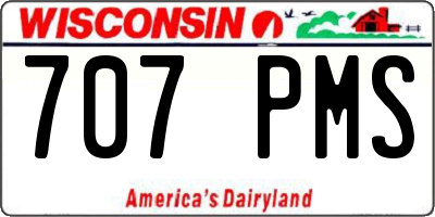 WI license plate 707PMS