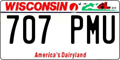 WI license plate 707PMU
