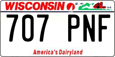 WI license plate 707PNF
