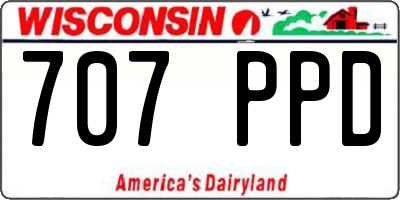 WI license plate 707PPD