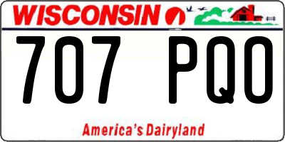 WI license plate 707PQO