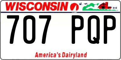 WI license plate 707PQP