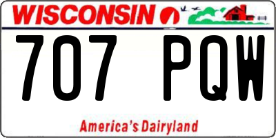 WI license plate 707PQW