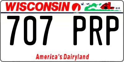 WI license plate 707PRP