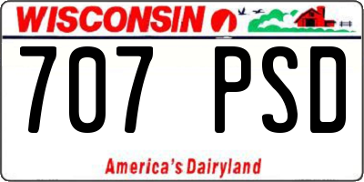 WI license plate 707PSD