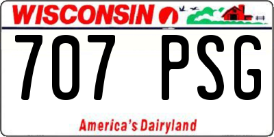 WI license plate 707PSG