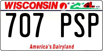 WI license plate 707PSP