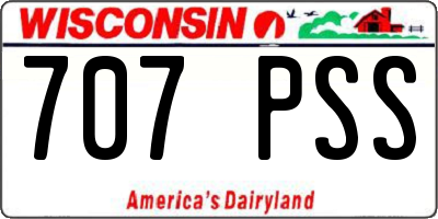 WI license plate 707PSS