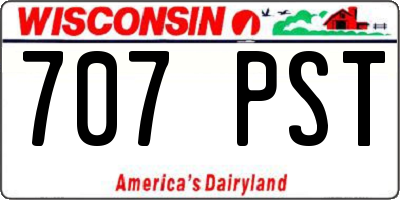 WI license plate 707PST