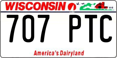WI license plate 707PTC
