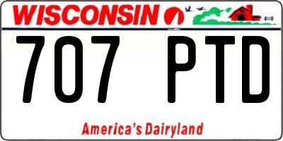 WI license plate 707PTD