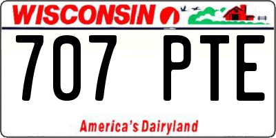 WI license plate 707PTE