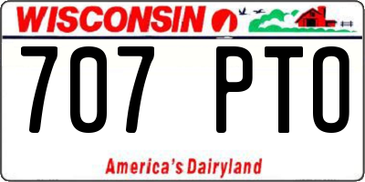 WI license plate 707PTO