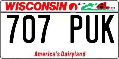 WI license plate 707PUK