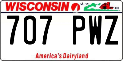 WI license plate 707PWZ