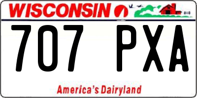WI license plate 707PXA