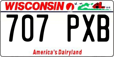 WI license plate 707PXB