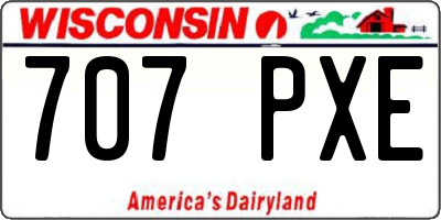 WI license plate 707PXE