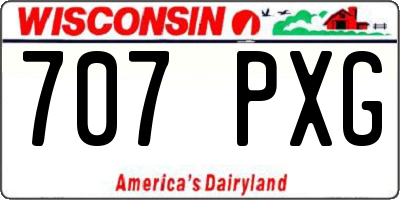 WI license plate 707PXG