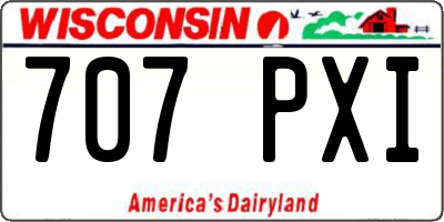 WI license plate 707PXI