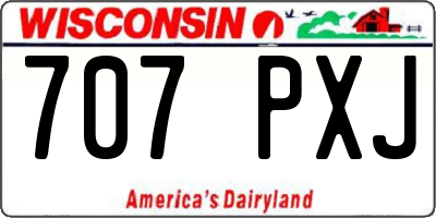 WI license plate 707PXJ
