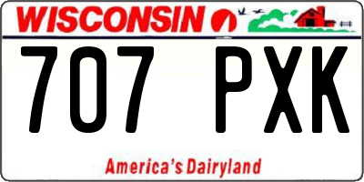 WI license plate 707PXK