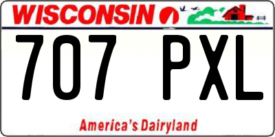 WI license plate 707PXL