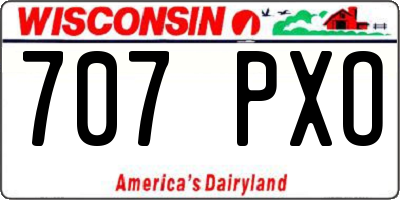WI license plate 707PXO