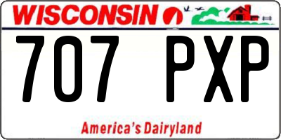 WI license plate 707PXP