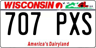 WI license plate 707PXS
