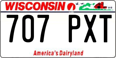WI license plate 707PXT