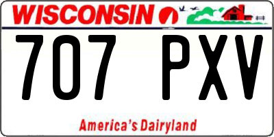 WI license plate 707PXV
