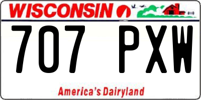 WI license plate 707PXW