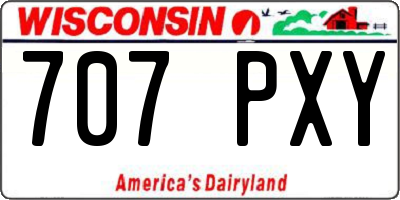 WI license plate 707PXY