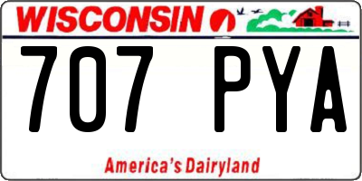 WI license plate 707PYA