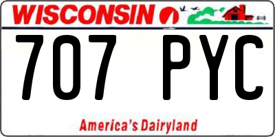 WI license plate 707PYC