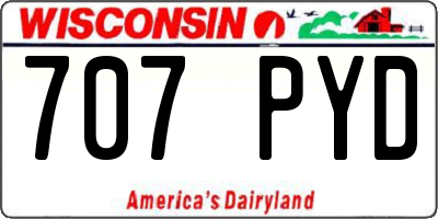 WI license plate 707PYD