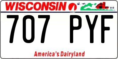 WI license plate 707PYF