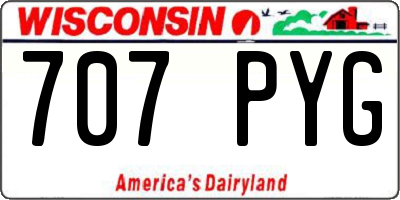 WI license plate 707PYG