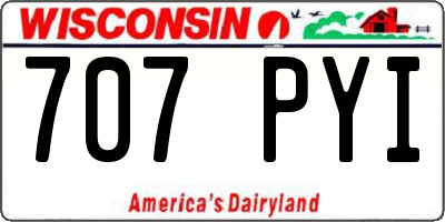 WI license plate 707PYI