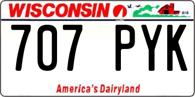 WI license plate 707PYK