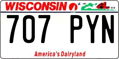 WI license plate 707PYN