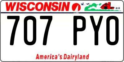 WI license plate 707PYO