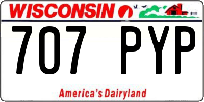WI license plate 707PYP