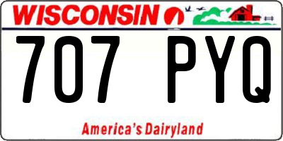 WI license plate 707PYQ