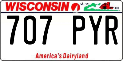 WI license plate 707PYR