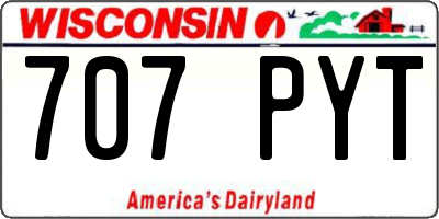 WI license plate 707PYT