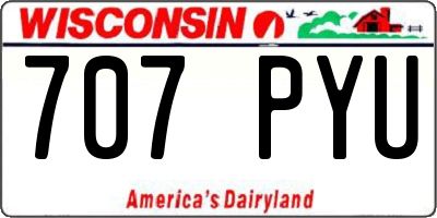WI license plate 707PYU