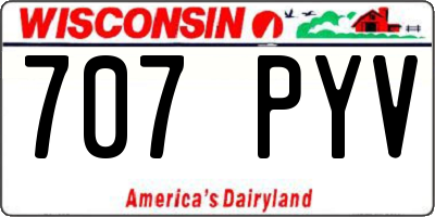 WI license plate 707PYV